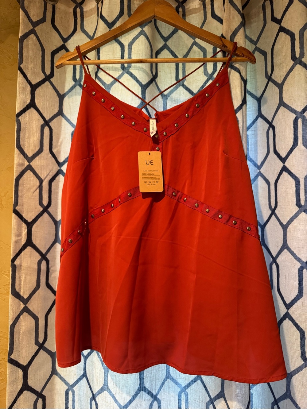 ePretty Crimson Red Studded Spaghetti Strap Camisole
